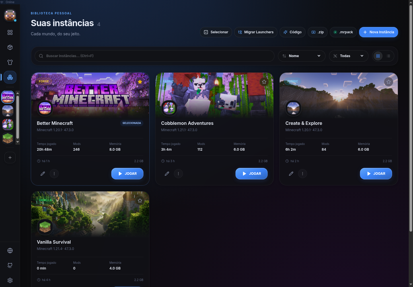 Luxmc Launcher Interface
